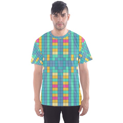 Checkerboard Squares Abstract Men s Sports Mesh Tee by Pakrebo