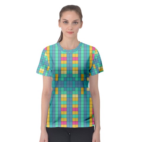 Checkerboard Squares Abstract Women s Sport Mesh Tee by Pakrebo