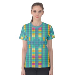 Checkerboard Squares Abstract Women s Cotton Tee