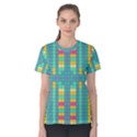 Checkerboard Squares Abstract Women s Cotton Tee View1