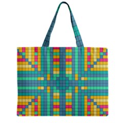 Checkerboard Squares Abstract Zipper Mini Tote Bag by Pakrebo