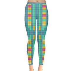 Checkerboard Squares Abstract Inside Out Leggings by Pakrebo