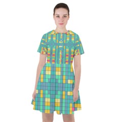 Checkerboard Squares Abstract Sailor Dress