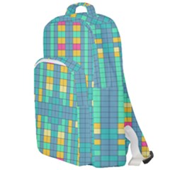 Checkerboard Squares Abstract Double Compartment Backpack