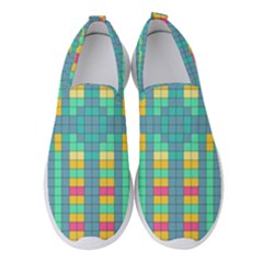 Checkerboard Squares Abstract Women s Slip On Sneakers by Pakrebo