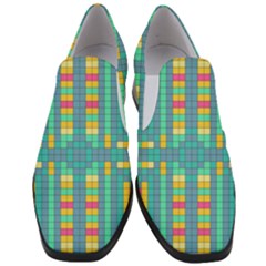 Checkerboard Squares Abstract Slip On Heel Loafers by Pakrebo