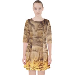 Caverns Rock Formation Cave Rock Pocket Dress by Pakrebo