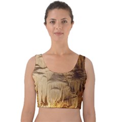 Caverns Rock Formation Cave Rock Velvet Crop Top by Pakrebo