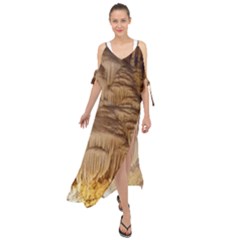 Caverns Rock Formation Cave Rock Maxi Chiffon Cover Up Dress