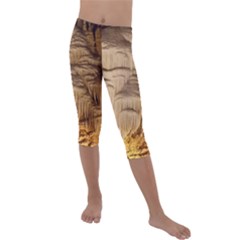 Caverns Rock Formation Cave Rock Kids  Lightweight Velour Capri Leggings  by Pakrebo