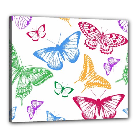 Butterfly Butterflies Vintage Canvas 24  X 20  (stretched) by Pakrebo