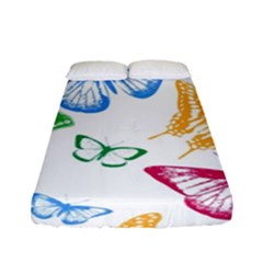 Butterfly Butterflies Vintage Fitted Sheet (full/ Double Size) by Pakrebo