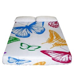 Butterfly Butterflies Vintage Fitted Sheet (king Size) by Pakrebo