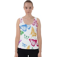 Butterfly Butterflies Vintage Velvet Tank Top by Pakrebo