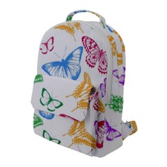 Butterfly Butterflies Vintage Flap Pocket Backpack (large)