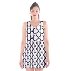 Black Pattern Halftone Wallpaper Scoop Neck Skater Dress by Pakrebo