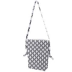 Black Pattern Halftone Wallpaper Folding Shoulder Bag