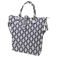 Black Pattern Halftone Wallpaper Buckle Top Tote Bag