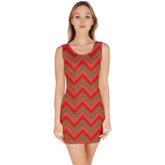 Background Retro Red Zigzag Bodycon Dress by Pakrebo