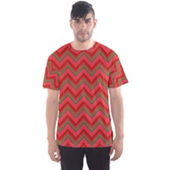 Background Retro Red Zigzag Men s Sports Mesh Tee