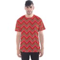 Background Retro Red Zigzag Men s Sports Mesh Tee View1