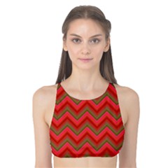 Background Retro Red Zigzag Tank Bikini Top by Pakrebo