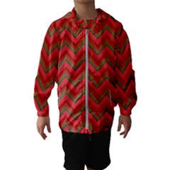 Background Retro Red Zigzag Hooded Windbreaker (kids) by Pakrebo