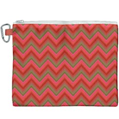 Background Retro Red Zigzag Canvas Cosmetic Bag (xxxl) by Pakrebo