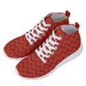 Background Retro Red Zigzag Men s Lightweight High Top Sneakers View2