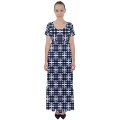 Pattern Vector Halftone Wallpaper High Waist Short Sleeve Maxi Dress