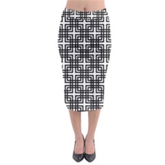 Pattern Vector Halftone Wallpaper Midi Pencil Skirt by Pakrebo