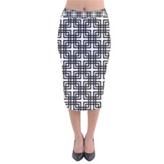 Pattern Vector Halftone Wallpaper Velvet Midi Pencil Skirt by Pakrebo