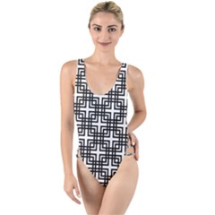 Pattern Vector Halftone Wallpaper High Leg Strappy Swimsuit