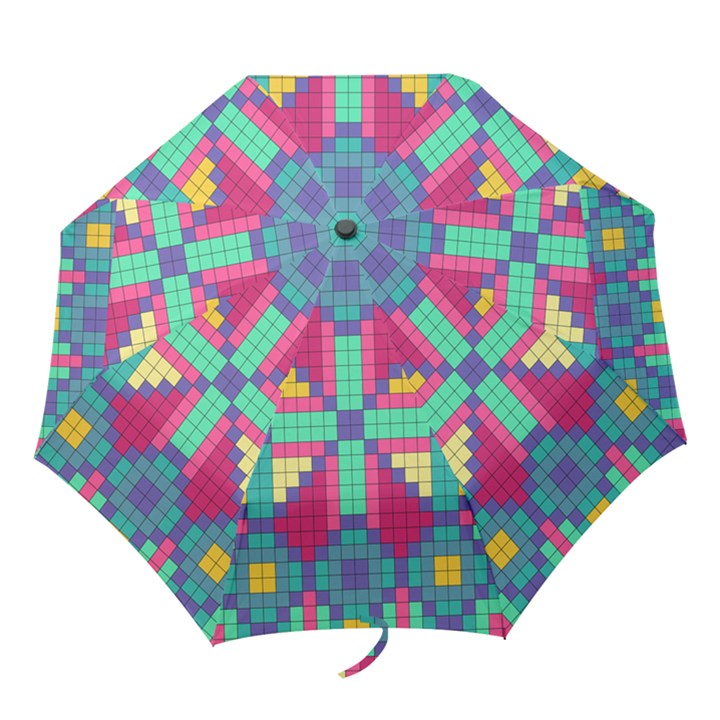 Checkerboard Squares Abstract Folding Umbrellas