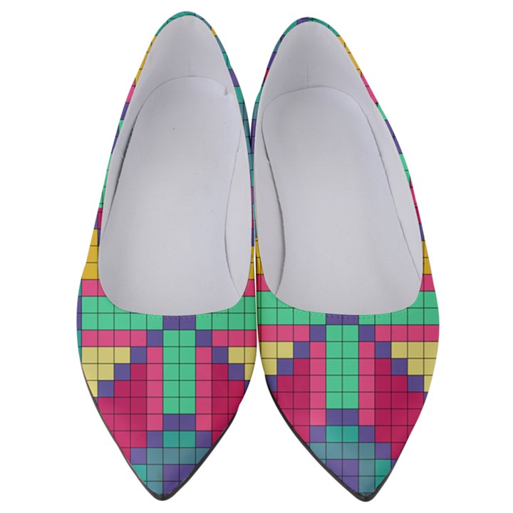 Checkerboard Squares Abstract Women s Low Heels