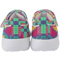 Checkerboard Squares Abstract Kids  Velcro Strap Shoes View4