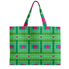 Checkerboard Squares Abstract Zipper Mini Tote Bag by Pakrebo