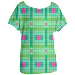 Checkerboard Squares Abstract Women s Oversized Tee by Pakrebo