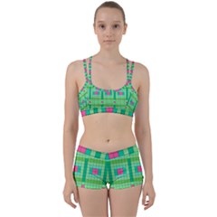 Checkerboard Squares Abstract Perfect Fit Gym Set by Pakrebo