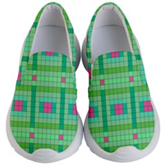 Checkerboard Squares Abstract Kids  Lightweight Slip Ons by Pakrebo