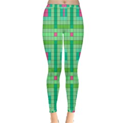 Checkerboard Squares Abstract Inside Out Leggings by Pakrebo