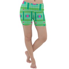 Checkerboard Squares Abstract Lightweight Velour Yoga Shorts