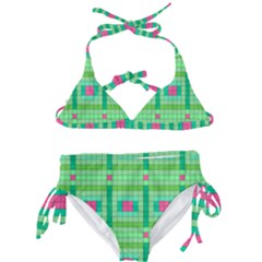 Checkerboard Squares Abstract Kids  Classic Bikini Set