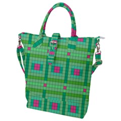 Checkerboard Squares Abstract Buckle Top Tote Bag