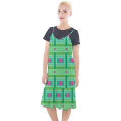 Checkerboard Squares Abstract Camis Fishtail Dress