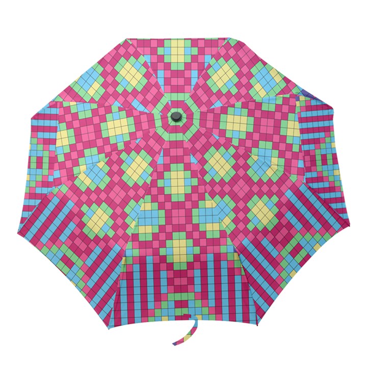 Checkerboard Squares Abstract Folding Umbrellas