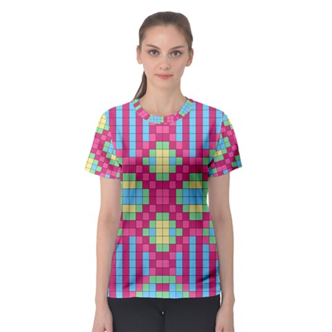 Checkerboard Squares Abstract Women s Sport Mesh Tee by Pakrebo