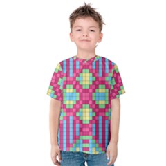 Checkerboard Squares Abstract Kids  Cotton Tee