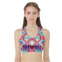 Checkerboard Squares Abstract Sports Bra with Border View1