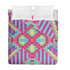 Checkerboard Squares Abstract Duvet Cover Double Side (full/ Double Size) by Pakrebo